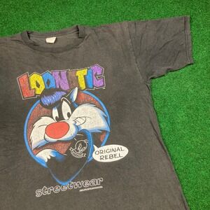 Vintage Looney Tunes‎ Sylvester Shirt Mens L 1992 Loonatic Streetwear Rebel 90s